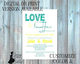 Love and Laughter Before Happily Ever After Invitation, Rehearsal Dinner Invitation, Couples Shower Invitation 014