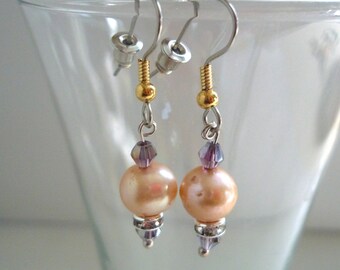 Freshwaterpearl vintage inspired earring style 1920s earrings , antique vitorian earrings , Downton Abbey miss Marie earrings for black tie