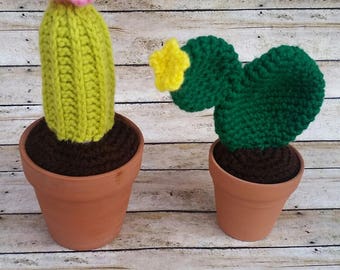 Crochet Cactus; Cactus Amigurumi; Crochet Plant; Prickly Pear Cactus