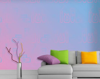 Self-adhesive wallpaper-Boho-vials-yellow BUS