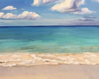 Seaside- Original Oil Painting on 10x10 inch Ampersand Gessobord