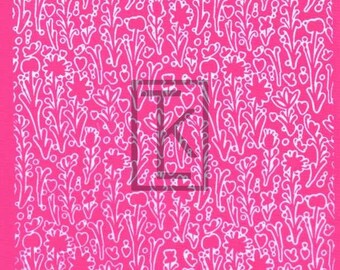 Flowers in Outline Silk Screen silkscreen