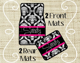 Personalized Car Mats, Car Mats, Custom Car Mat, Monogram Car Mat, New Driver Gift, Car Floor Mats, Car Accessories, Sweet 16 Gift, Damask