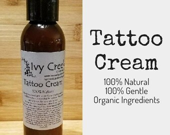100% Natural Tattoo Cream, Organic, Gentle, Tattoo Care, Lotion, Ink.