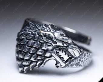 Game of Thrones House Stark - Jewelry Direwolf Ring