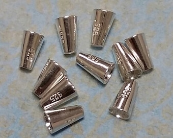3 x 7 mm Sterling Silver Cones - 10 pieces