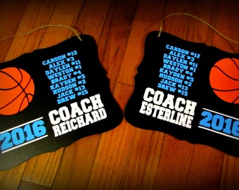 Basketball Coach Gift Personalized Sign