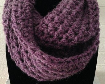 Infinity Alpaca Scarf Chunky Alpaca Cowl Circle Scarf Purple