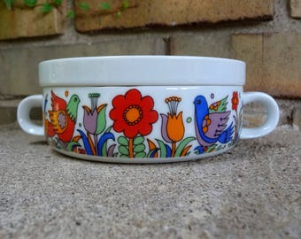 Vintage Royal Crown Paradise Porcelain Ovenware Individual Covered Casserole
