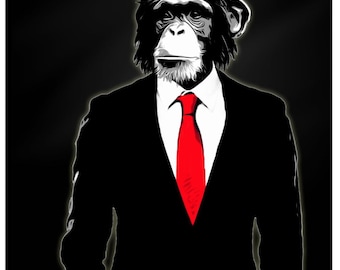 Giclee Canvas Wall Art "Domesticated Monkey" by Nicklas Gustafsson
