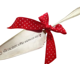Cake knife with your desire inscription stamped