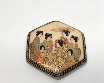 Satsuma Geisha Pendant,Figural, Needs Repair