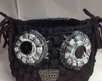 Basket - OWL - violet and black silver