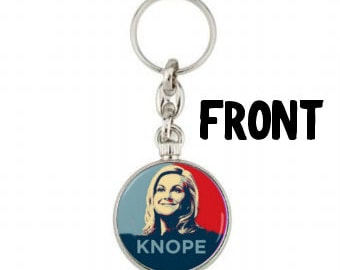 Leslie Knope Keyring - Keychain- Key Fob - Ovaries before Brovaries- Accessories - Parks and Rec - Parks and Recreation - Galentines