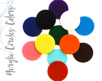 25 Acrylic Circle Blanks - ( Select size and colors) 1/8" Thick - laser cut With Polished Edges Plexiglass