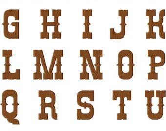 INSTANT DOWNLOAD Rio Western Style Font Machine Embroidery Font Set Includes 4 Sizes