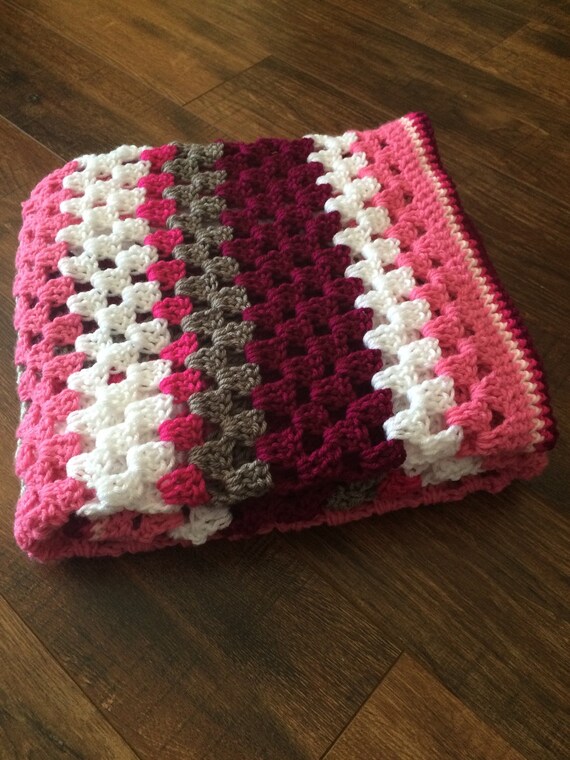 Items Similar To Shades Of Pink Crochet Blanket. Stroller Blanket 