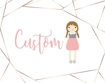 Custom handmade cloth doll, bespoke doll, 18 inch doll, custom rag doll, heirloom doll, bciloveyou doll, custom cloth doll, stuffed doll