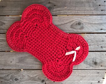 Dog bone Placemat, crocheted in 100% cotton