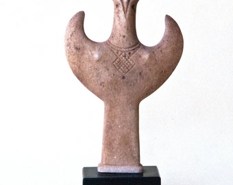 Greek Sculpture White Marble Statue, Mycenaean Psi Female Figurine,Ancient Greek Art, Sculpture Art, Unique Art Gift, Minoan Greek Goddess