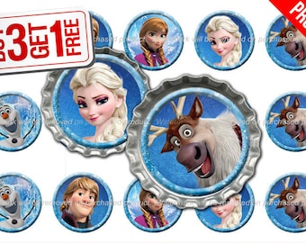 Disney Frozen Bottle Cap Images - 1 inch size - Suitable for Hair Bows, Magnets, Scrapbooking, Stickers etc - High Resolution Images (006)