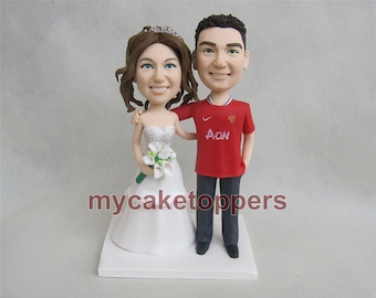 wedding cake topper custom cake topper for wedding, jersey cake topper, sport cake topper,hand crafted cake topper funny cake topper