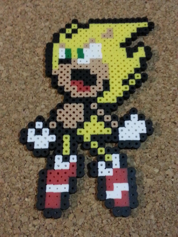 Super Sonic Bead Sprite Sonic the Hedgehog 8 bit art