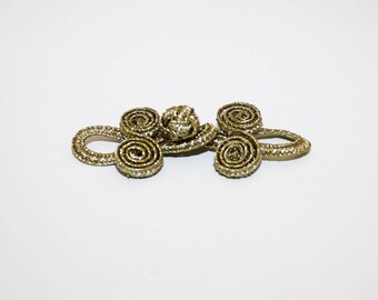 Golden Brandenburg, old gold, 50 x 20 mm, button in Chinese