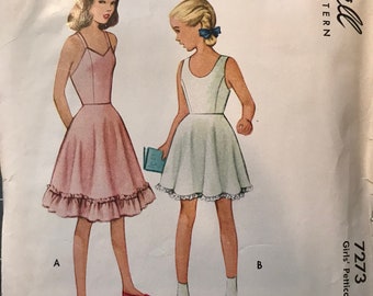 Vintage McCalls Girls Petticoat Slip Pattern Size 8 Chest 26