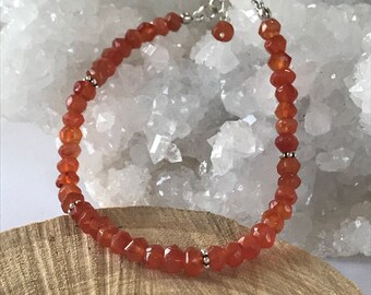 carnelian bracelet and silver / carnelian