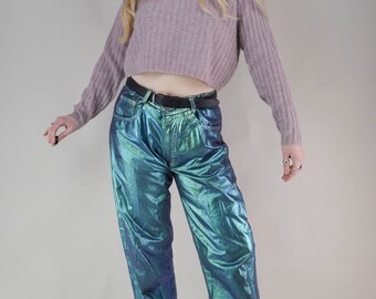 90s Pinky Lilac Fuzzy Ribbed Crop Sweater Jumper S / M