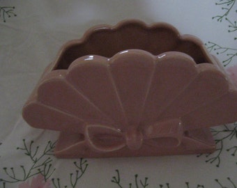 Antique Art Deco Abingdon USA Pink Bow Planter