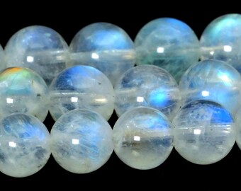 6MM Blue Flash Moonstone Beads Indian Grade AA Genuine Natural Gemstone Full Strand Round Loose Beads 14" BULK LOT 1,3,5,10,50 (101647-390)
