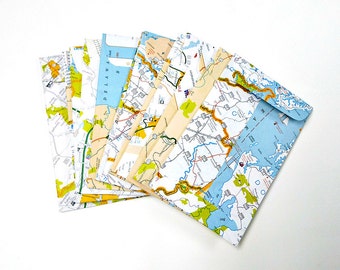 upcycled Maryland map . coin-style pocket envelopes . 12 pieces