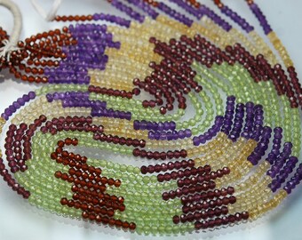 Gems Quality Strand,13 Inches Strand, AAA Mixed Gems Rondelles Faceted Rondelles 3-3.25mm