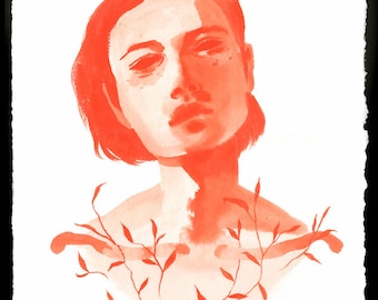 Seedling - Original ink painting - sumi ink on white paper
