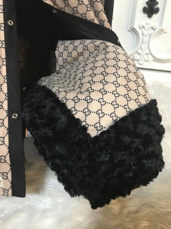 Gucci inspired Baby Blanket YOU pick minky color