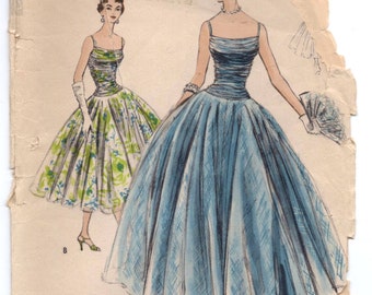 1950's Vogue Special Design Evening Dress Pattern - Bust 30" - No. s4606