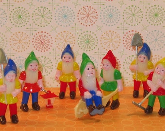 Garden Gnomes Cake Toppers (7 pc set)