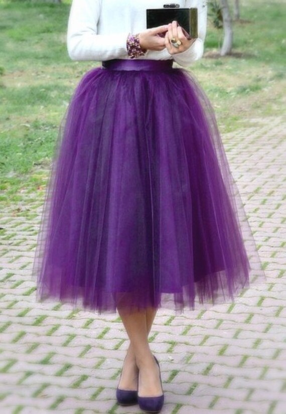 Purple Plum Tulle Tutu Skirt Adult Women
