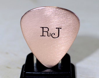 Personalized Copper Guitar Pick with Initials or Custom Monograms - GP382