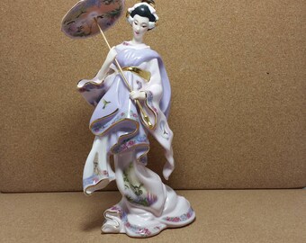 Oriental figurine | Etsy Bradford Exchange Limited Edition Silken Whisper Collection Oriental Ladies Porcelain Figurine