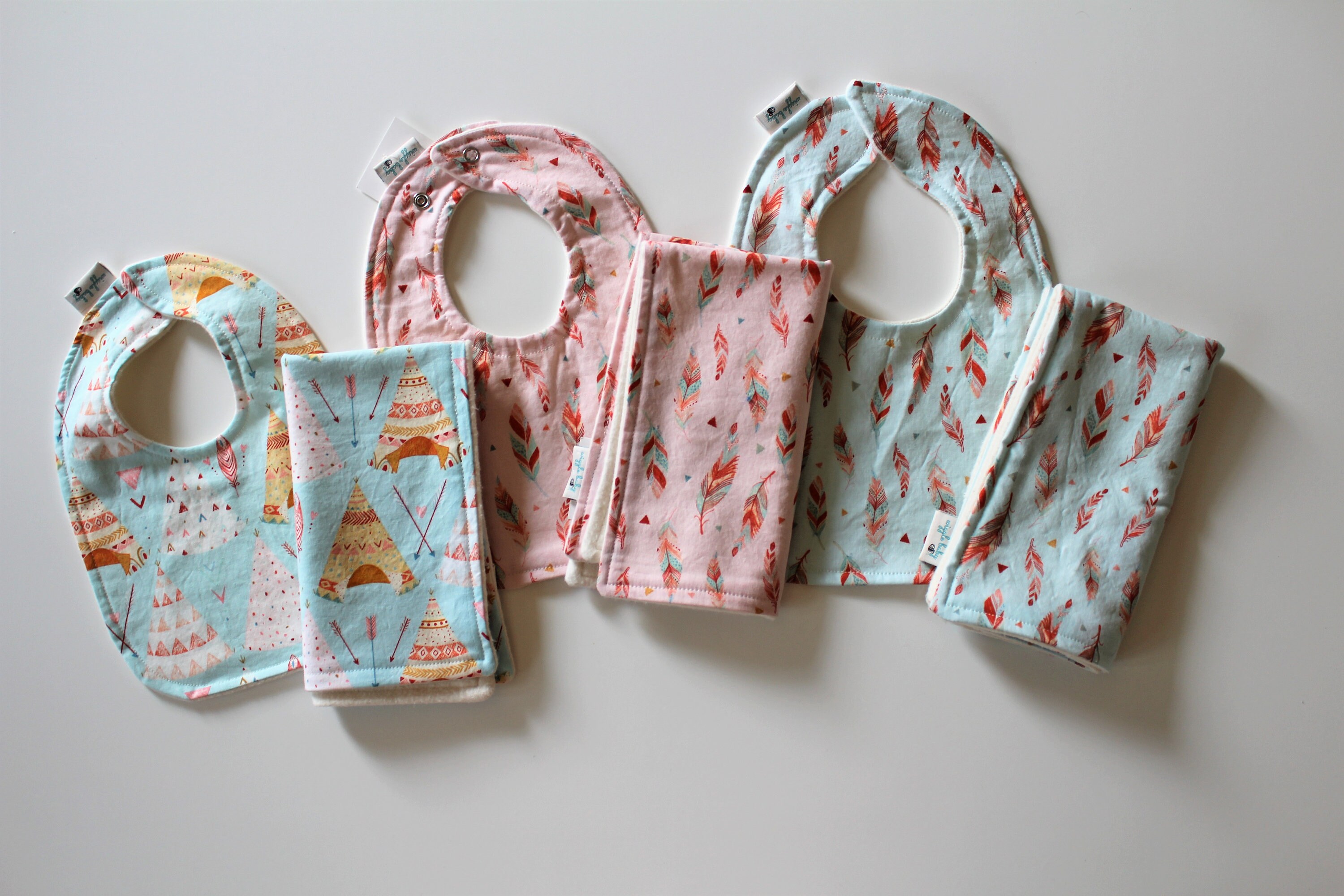 Girls Baby Bib And Burp Cloth Set Newborn Gift Baby Shower Gift