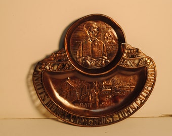 1950's Knotts Berry Farm & Ghost Town Copper Souvenir Ashtray