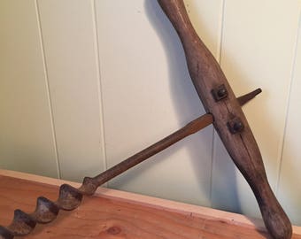 Antique Wood Handle Auger Drill