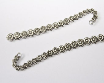 2 PCs. bookmark blanks / metal bookmarks / "Flower" / antique silver tone / 124mm LZ32