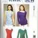 Kwik Sew 3790 new and uncut size larger - knits only womans blouse