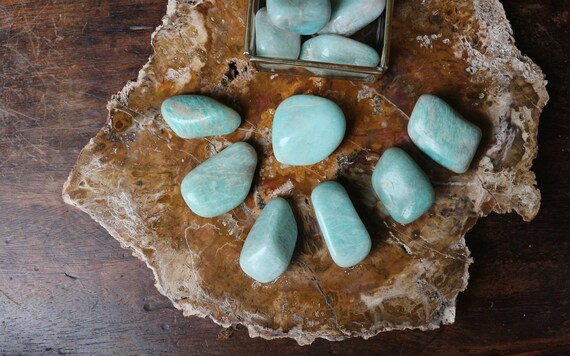 Amazonite Tumbled Stones, Polished Amazonite, Tumbled Amazonite, Crystal Grid, Heart Chakra Stone, Reiki Stone