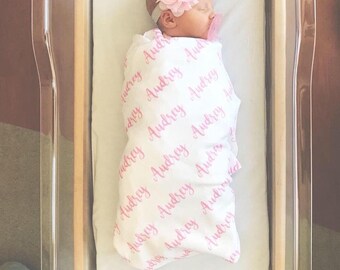SALE* Personalized Newborn Swaddle Blanket, Newborn Photo, Hospital Blanket, Receiving Blanket, Best Baby Shower Gift, Baby Girl Baby Boy