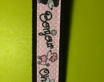 Bonjour Poodles Keychain